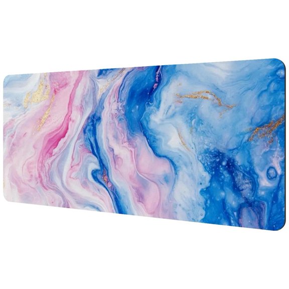 HemaKayy Large Mouse Pad with Non-Slip Rubber Base, Personalized Premium-Textured Custom Computer Mouse Mat Design, Washable Mousepad Mutispandex Cloth, 15.7"x35.2" - Unique Marble Texture