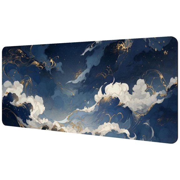 HemaKayy Large Mouse Pad with Non-Slip Rubber Base, Personalized Premium-Textured Custom Computer Mouse Mat Design, Washable Mousepad Mutispandex Cloth, 15.7"x35.2" - Unique Marble Texture