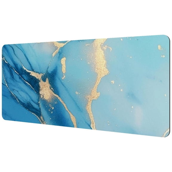 HemaKayy Large Mouse Pad with Non-Slip Rubber Base, Personalized Premium-Textured Custom Computer Mouse Mat Design, Washable Mousepad Mutispandex Cloth, 15.7"x35.2" - Unique Marble Texture