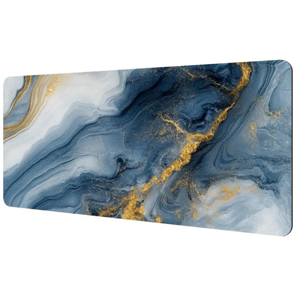HemaKayy Large Mouse Pad with Non-Slip Rubber Base, Personalized Premium-Textured Custom Computer Mouse Mat Design, Washable Mousepad Mutispandex Cloth, 15.7"x35.2" - Unique Marble Texture