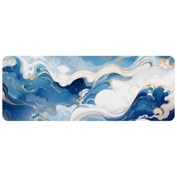 HemaKayy Large Mouse Pad with Non-Slip Rubber Base, Personalized Premium-Textured Custom Computer Mouse Mat Design, Washable Mousepad Mutispandex Cloth, 11.8"x31.3" - Unique Marble Texture