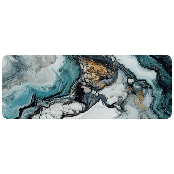 HemaKayy Large Mouse Pad with Non-Slip Rubber Base, Personalized Premium-Textured Custom Computer Mouse Mat Design, Washable Mousepad Mutispandex Cloth, 11.8"x31.3" - Unique Marble Texture