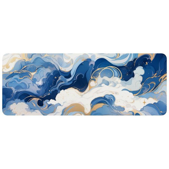 HemaKayy Large Mouse Pad with Non-Slip Rubber Base, Personalized Premium-Textured Custom Computer Mouse Mat Design, Washable Mousepad Mutispandex Cloth, 11.8"x31.3" - Unique Marble Texture