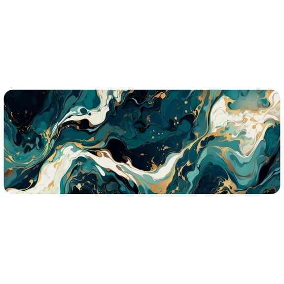HemaKayy Large Mouse Pad with Non-Slip Rubber Base, Personalized Premium-Textured Custom Computer Mouse Mat Design, Washable Mousepad Mutispandex Cloth, 11.8"x31.3" - Unique Marble Texture