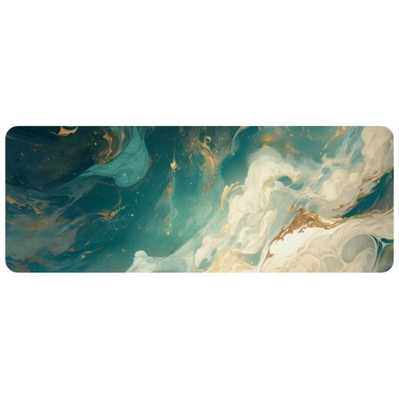 HemaKayy Large Mouse Pad with Non-Slip Rubber Base, Personalized Premium-Textured Custom Computer Mouse Mat Design, Washable Mousepad Mutispandex Cloth, 11.8"x31.3" - Unique Marble Texture