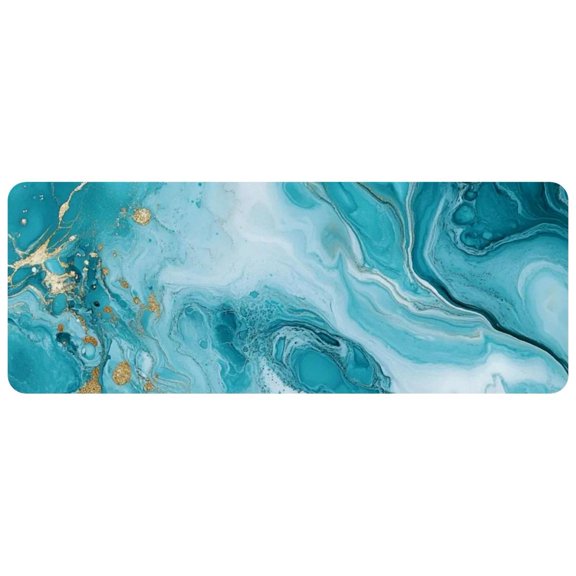 HemaKayy Large Mouse Pad with Non-Slip Rubber Base, Personalized Premium-Textured Custom Computer Mouse Mat Design, Washable Mousepad Mutispandex Cloth, 11.8"x31.3" - Unique Marble Texture