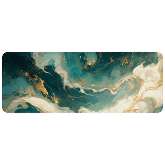HemaKayy Large Mouse Pad with Non-Slip Rubber Base, Personalized Premium-Textured Custom Computer Mouse Mat Design, Washable Mousepad Mutispandex Cloth, 11.8"x31.3" - Unique Marble Texture