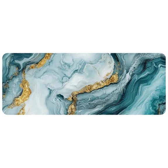HemaKayy Large Mouse Pad with Non-Slip Rubber Base, Personalized Premium-Textured Custom Computer Mouse Mat Design, Washable Mousepad Mutispandex Cloth, 11.8"x31.3" - Unique Marble Texture