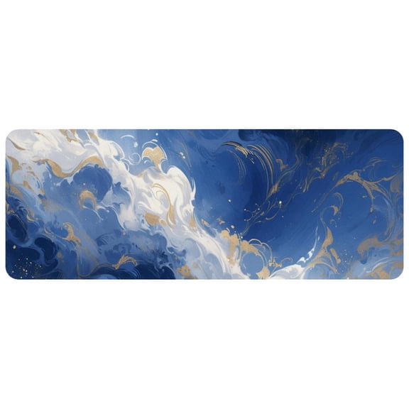 HemaKayy Large Mouse Pad with Non-Slip Rubber Base, Personalized Premium-Textured Custom Computer Mouse Mat Design, Washable Mousepad Mutispandex Cloth, 11.8"x31.3" - Unique Marble Texture
