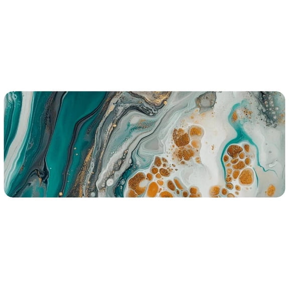 HemaKayy Large Mouse Pad with Non-Slip Rubber Base, Personalized Premium-Textured Custom Computer Mouse Mat Design, Washable Mousepad Mutispandex Cloth, 11.8"x31.3" - Unique Marble Texture