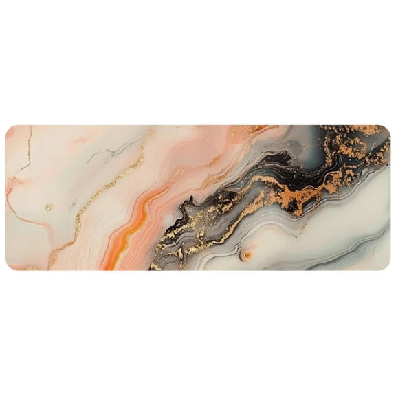 HemaKayy Large Mouse Pad with Non-Slip Rubber Base, Personalized Premium-Textured Custom Computer Mouse Mat Design, Washable Mousepad Mutispandex Cloth, 11.8"x31.3" - Unique Marble Texture