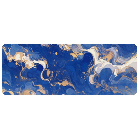 HemaKayy Large Mouse Pad with Non-Slip Rubber Base, Personalized Premium-Textured Custom Computer Mouse Mat Design, Washable Mousepad Mutispandex Cloth, 11.8"x31.3" - Unique Marble Texture