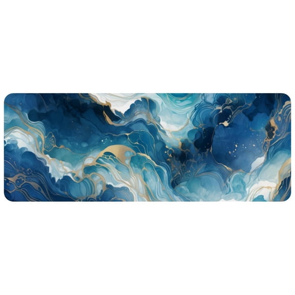 HemaKayy Large Mouse Pad with Non-Slip Rubber Base, Personalized Premium-Textured Custom Computer Mouse Mat Design, Washable Mousepad Mutispandex Cloth, 11.8"x31.3" - Unique Marble Texture