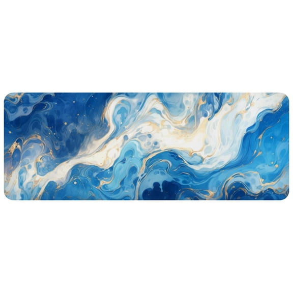 HemaKayy Large Mouse Pad with Non-Slip Rubber Base, Personalized Premium-Textured Custom Computer Mouse Mat Design, Washable Mousepad Mutispandex Cloth, 11.8"x31.3" - Unique Marble Texture