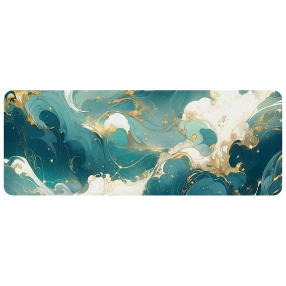 HemaKayy Large Mouse Pad with Non-Slip Rubber Base, Personalized Premium-Textured Custom Computer Mouse Mat Design, Washable Mousepad Mutispandex Cloth, 11.8"x31.3" - Unique Marble Texture