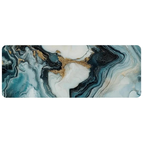 HemaKayy Large Mouse Pad with Non-Slip Rubber Base, Personalized Premium-Textured Custom Computer Mouse Mat Design, Washable Mousepad Mutispandex Cloth, 11.8"x31.3" - Unique Marble Texture