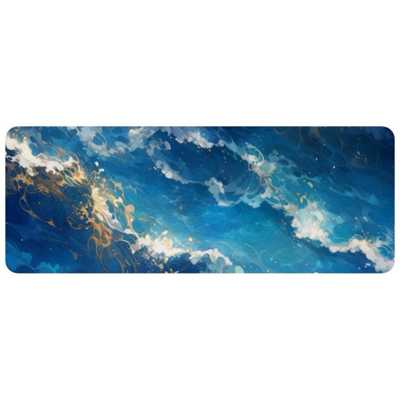 HemaKayy Large Mouse Pad with Non-Slip Rubber Base, Personalized Premium-Textured Custom Computer Mouse Mat Design, Washable Mousepad Mutispandex Cloth, 11.8"x31.3" - Unique Marble Texture