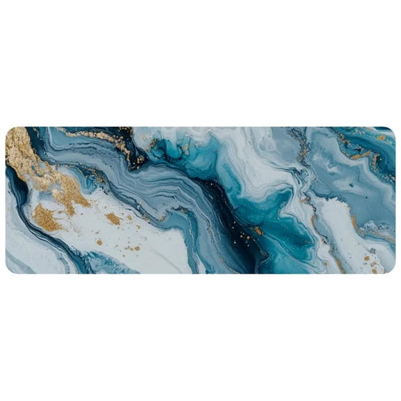 HemaKayy Large Mouse Pad with Non-Slip Rubber Base, Personalized Premium-Textured Custom Computer Mouse Mat Design, Washable Mousepad Mutispandex Cloth, 11.8"x31.3" - Unique Marble Texture