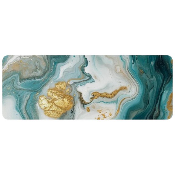 HemaKayy Large Mouse Pad with Non-Slip Rubber Base, Personalized Premium-Textured Custom Computer Mouse Mat Design, Washable Mousepad Mutispandex Cloth, 11.8"x31.3" - Unique Marble Texture