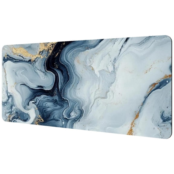 HemaKayy Large Mouse Pad with Non-Slip Rubber Base, Personalized Premium-Textured Custom Computer Mouse Mat Design, Washable Mousepad Mutispandex Cloth, 15.7"x35.2" - Unique Marble Texture