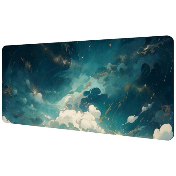 HemaKayy Large Mouse Pad with Non-Slip Rubber Base, Personalized Premium-Textured Custom Computer Mouse Mat Design, Washable Mousepad Mutispandex Cloth, 15.7"x35.2" - Unique Marble Texture