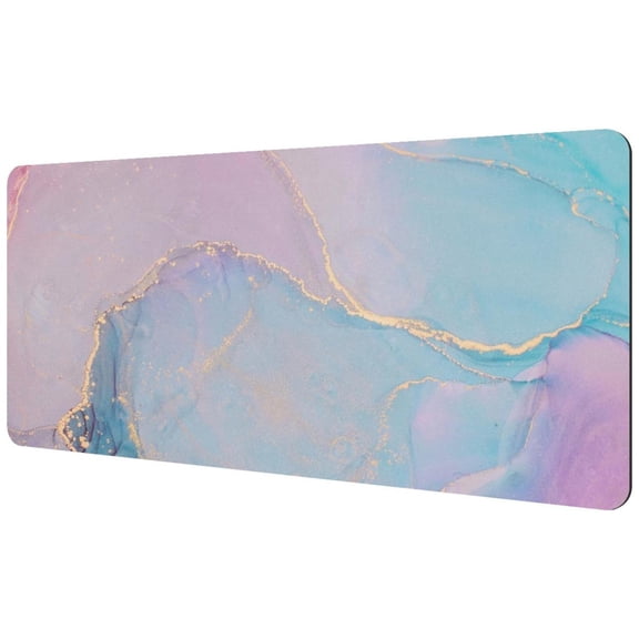 HemaKayy Large Mouse Pad with Non-Slip Rubber Base, Personalized Premium-Textured Custom Computer Mouse Mat Design, Washable Mousepad Mutispandex Cloth, 15.7"x35.2" - Unique Marble Texture