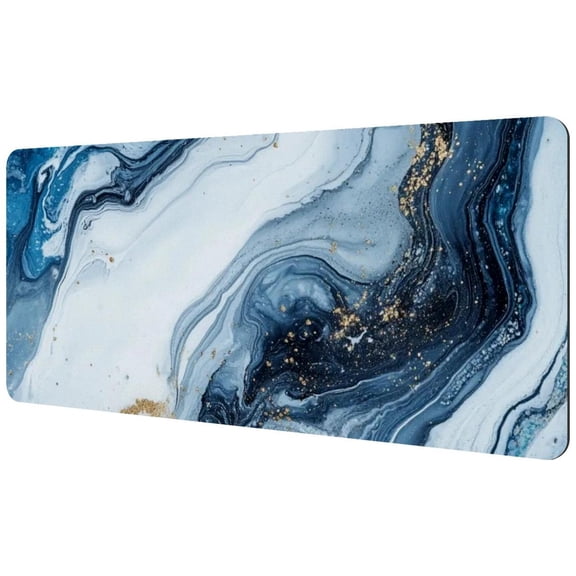 HemaKayy Large Mouse Pad with Non-Slip Rubber Base, Personalized Premium-Textured Custom Computer Mouse Mat Design, Washable Mousepad Mutispandex Cloth, 15.7"x35.2" - Unique Marble Texture