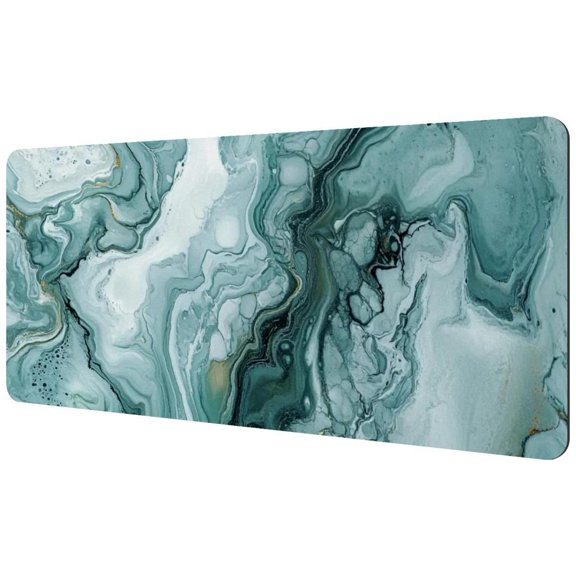 HemaKayy Large Mouse Pad with Non-Slip Rubber Base, Personalized Premium-Textured Custom Computer Mouse Mat Design, Washable Mousepad Mutispandex Cloth, 15.7"x35.2" - Unique Marble Texture
