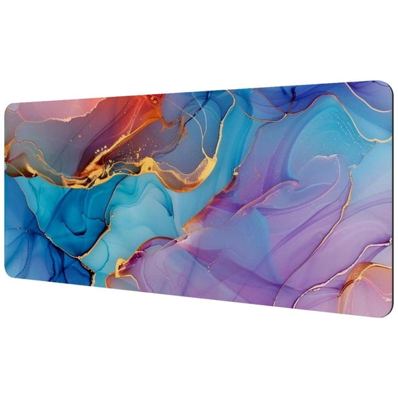 HemaKayy Large Mouse Pad with Non-Slip Rubber Base, Personalized Premium-Textured Custom Computer Mouse Mat Design, Washable Mousepad Mutispandex Cloth, 15.7"x35.2" - Unique Marble Texture