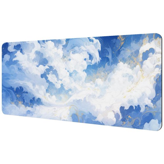 HemaKayy Large Mouse Pad with Non-Slip Rubber Base, Personalized Premium-Textured Custom Computer Mouse Mat Design, Washable Mousepad Mutispandex Cloth, 15.7"x35.2" - Unique Marble Texture