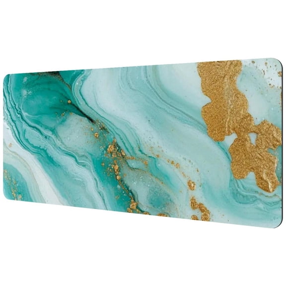 HemaKayy Large Mouse Pad with Non-Slip Rubber Base, Personalized Premium-Textured Custom Computer Mouse Mat Design, Washable Mousepad Mutispandex Cloth, 15.7"x35.2" - Unique Marble Texture