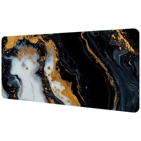 HemaKayy Large Mouse Pad with Non-Slip Rubber Base, Personalized Premium-Textured Custom Computer Mouse Mat Design, Washable Mousepad Mutispandex Cloth, 15.7"x35.2" - Unique Marble Texture