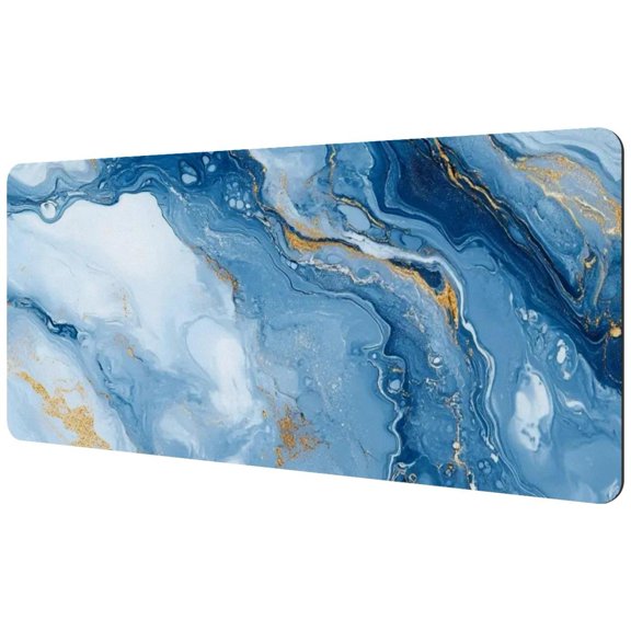 HemaKayy Large Mouse Pad with Non-Slip Rubber Base, Personalized Premium-Textured Custom Computer Mouse Mat Design, Washable Mousepad Mutispandex Cloth, 15.7"x35.2" - Unique Marble Texture