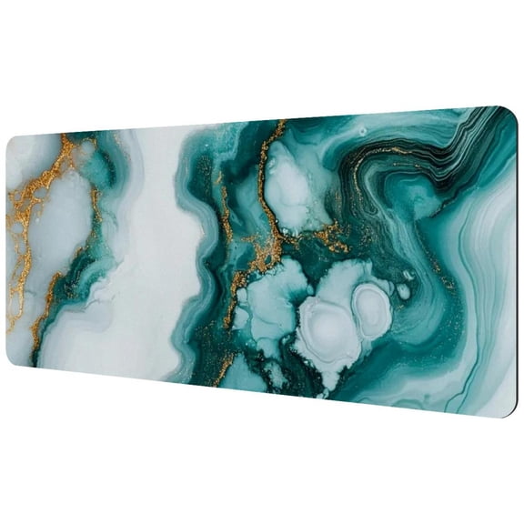 HemaKayy Large Mouse Pad with Non-Slip Rubber Base, Personalized Premium-Textured Custom Computer Mouse Mat Design, Washable Mousepad Mutispandex Cloth, 15.7"x35.2" - Unique Marble Texture