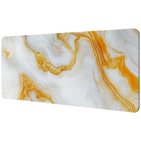 HemaKayy Large Mouse Pad with Non-Slip Rubber Base, Personalized Premium-Textured Custom Computer Mouse Mat Design, Washable Mousepad Mutispandex Cloth, 15.7"x35.2" - Unique Marble Texture