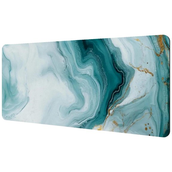 HemaKayy Large Mouse Pad with Non-Slip Rubber Base, Personalized Premium-Textured Custom Computer Mouse Mat Design, Washable Mousepad Mutispandex Cloth, 15.7"x35.2" - Unique Marble Texture