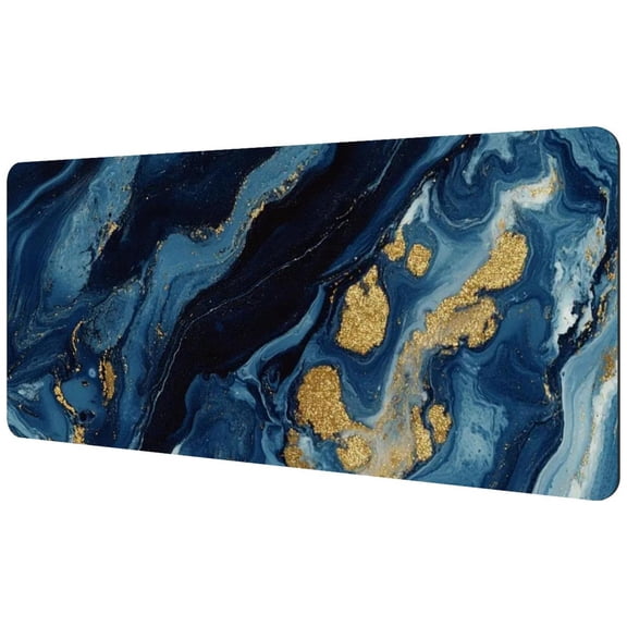 HemaKayy Large Mouse Pad with Non-Slip Rubber Base, Personalized Premium-Textured Custom Computer Mouse Mat Design, Washable Mousepad Mutispandex Cloth, 15.7"x35.2" - Unique Marble Texture