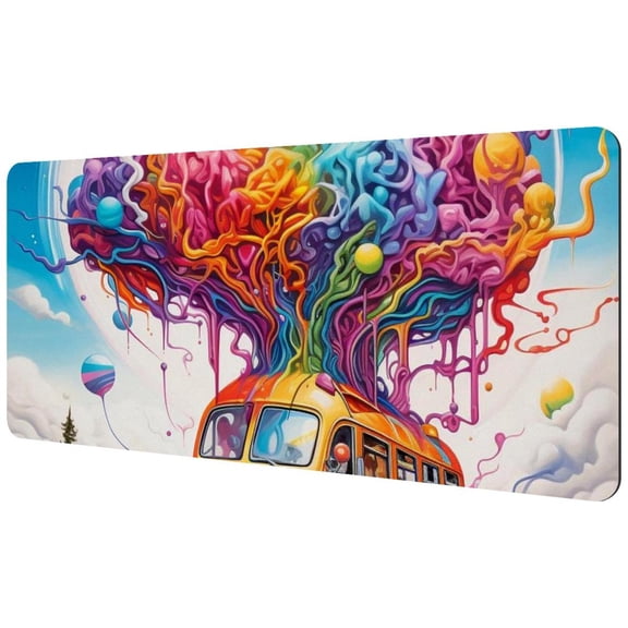 HemaKayy Large Mouse Pad with Non-Slip Rubber Base, Personalized Premium-Textured Custom Computer Mouse Mat Design, Washable Mousepad Mutispandex Cloth, 15.7"x35.2" - Human Brain
