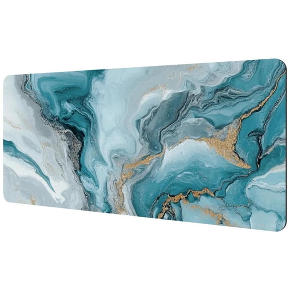 HemaKayy Large Mouse Pad with Non-Slip Rubber Base, Personalized Premium-Textured Custom Computer Mouse Mat Design, Washable Mousepad Mutispandex Cloth, 15.7"x35.2" - Unique Marble Texture