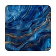 thumbnail image 1 of HemaKayy Set of 6 Decorative Coasters for Drinks, Waterproof Leather Drink Coaster with Double Side Non-Slip Surface for Cup Kitchen Home Housewarming Gift, Square 4" - Abstract Marble Texture, 1 of 7