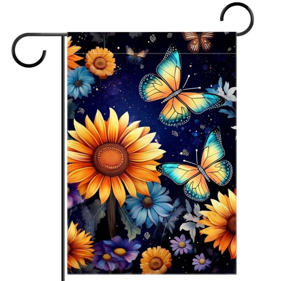 HemaKeyy Decorative Butterfly Garden Flag - Perfect Outdoor Decor - Premium Polyester, Double Sided Display, Durable & Weather Resistant - Ideal for Patios, Porches and Yards - 12 x 18 Inch