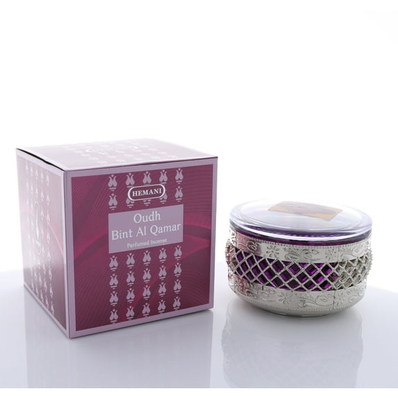 Hemani Bakhour Bint Al Qamar - 30g - Authentic Arabic BAKHOUR Incense - Aromatherapy - Perfect for Prayer, Namaaz, Ceremony, Meditation, Relaxation, Religion - Great as a Gift & for Home Use