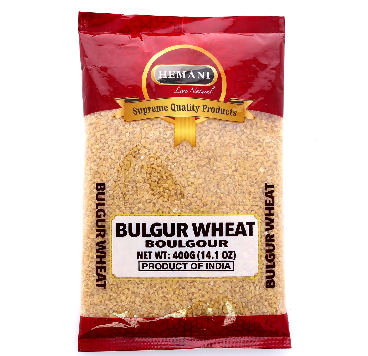 Hemani Bulgar Wheat Coarse (Fada/Bulgur/Bulgar) - 400g (7.1 OZ) - No Colors - 100% Natural - Supreme Quality - NON-GMO - Vegan - Cereal