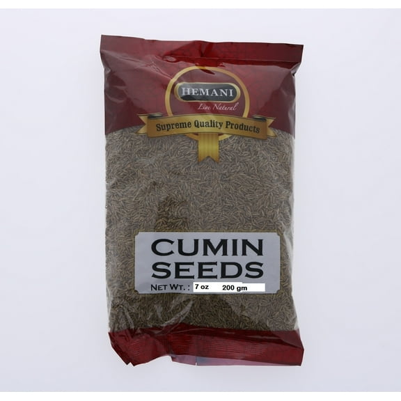 Hemani Cumin Seeds Whole (Jeera/Zeera) - Spice 200g (7.1 OZ) - No Color Added - All Natural - Supreme Quality - Gluten Free Ingredients - NON-GMO - Vegan