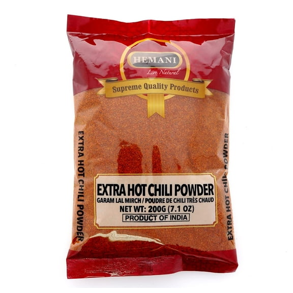 Hemani Extra Hot Red Chilli Powder - 200g (7.1 OZ) - All Natural - Gluten Free Ingredients - NON-GMO - Vegan - No Salt or fillers