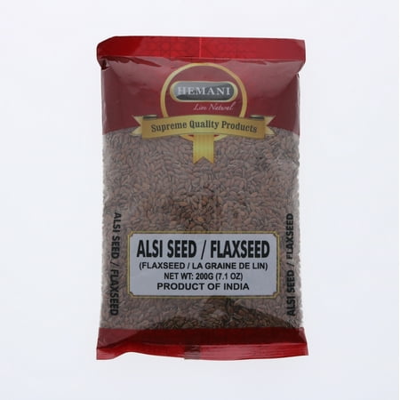 Hemani Flaxseed Whole Raw (Alsi Seeds, Linum usitatissimum) - Premium Seeds - 200g (7.1 OZ) All Natural - Supreme Quality - Gluten Free Ingredients - NON-GMO - Vegan - Indian Origin