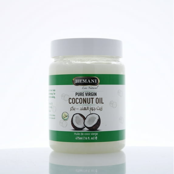 Hemani Pure Virgin Coconut Oil 475ml (16 oz) - For Cooking, Baking, Skin & Hair Care