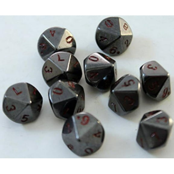 Hematite (10 pc. set of d10's) w/Pouch New