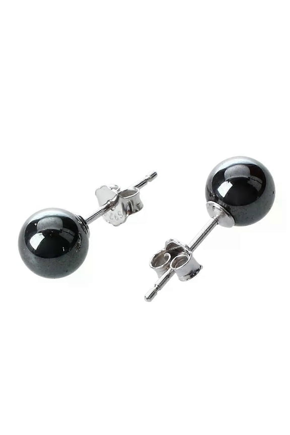 Hematite + 925 Sterling Silver Earrings Ear Studs 023 HOT