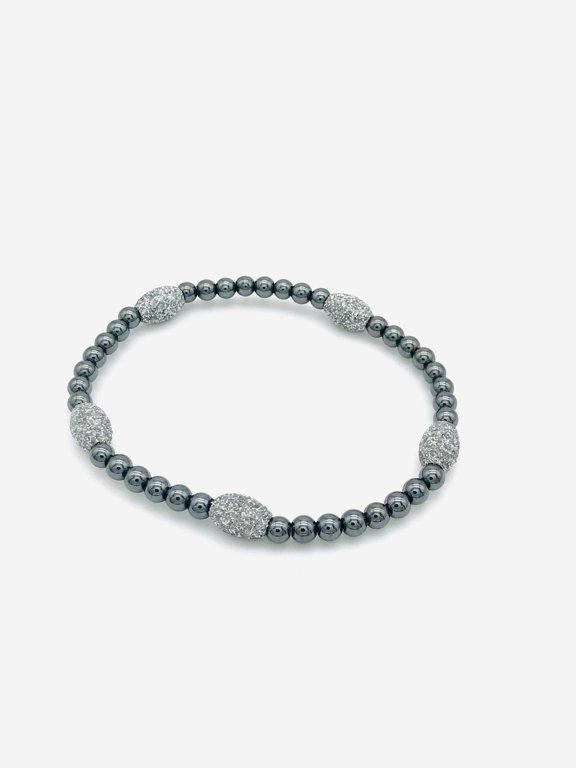Hematite Bead Gemstone Bracelet